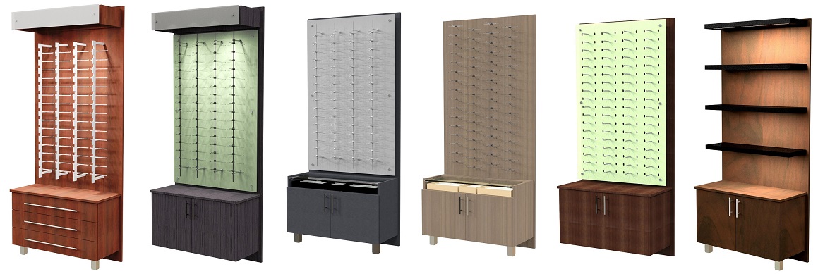 wall eyewear displays, wall panels, frame displays, optical frame displays, eyewear display, sunglasses holder, optical space design, optical dispensary remodel, 