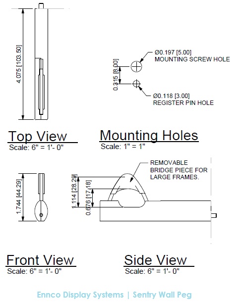 Ennco Display Systems Locking Countertop Peg System for Eyewear
