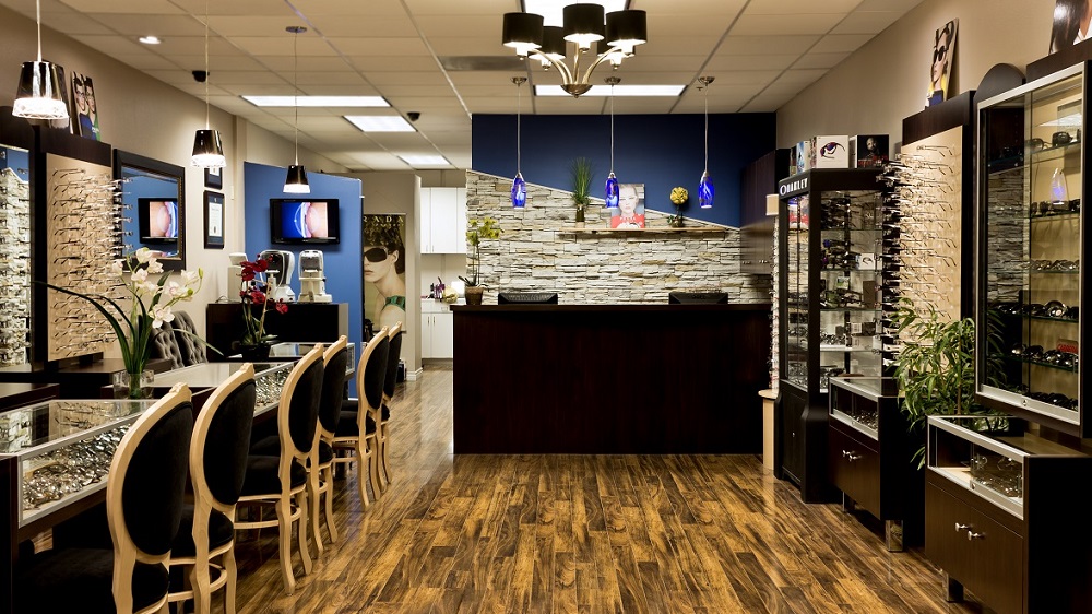 optical display, displays for eyewear, eyewear display, optical dispensing tables, locking eyeglass displays, sunglasses display, optometric architectural services