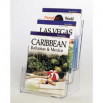 3 Tier Styrene Brochure Holder 9.5 x 8 x 12.75" Clear