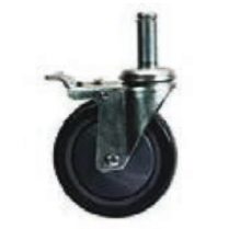 Poly Swivel Caster with Brakes 5"
