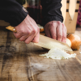 F.Dick VIVUM Santoku Knife Kullenschliff Birch 7"