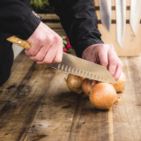 F.Dick VIVUM Santoku Knife Kullenschliff Birch 7"