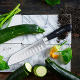 F.Dick ActiveCut Santoku Knife Kullenschliff Black 7"