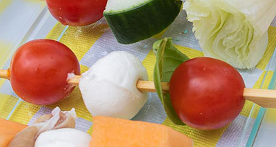 Picnic caprese skewers