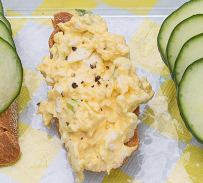 Egg salad crostini