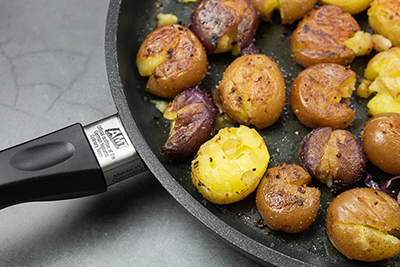 Crispy smashed baby potatoes