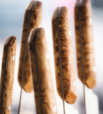 Closer look at the VIVUM knife series birch handles