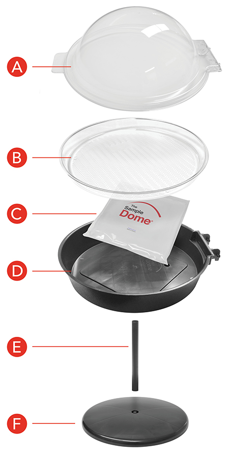 Sample dome connecting parts diagram