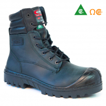 Botte de s&eacute;curit&eacute; en cuir huil&eacute; noir