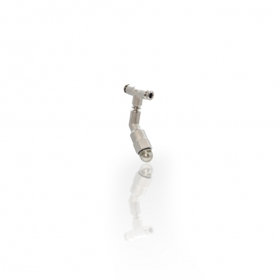 1/4" ALPHA SPRAY NOZZLE ASSEMBLY - 45&deg; T-CONNECTOR W/TIP