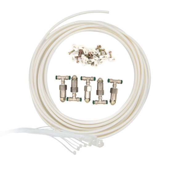 1/4" PARKER 5-NOZZLE ASSEMBLY KIT - 100' TUBING, 25 HANGERS