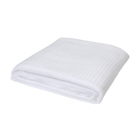 Waffle Cotton Blanket Large Size - White 70" x 90" 26021