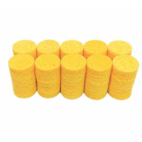 Silk B Round Cellulose Beauty Sponges Yellow 100pk 26047