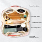 Woven Vegan Leather Cosmetic Makeup Travel Bag - IVORY 26420