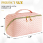 Woven Vegan Leather Cosmetic Makeup Travel Bag - PINK 69086