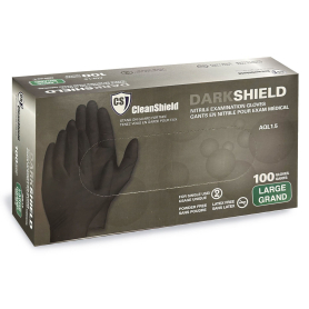 CleanShield Nitrile Exam Gloves Black 100pcs Large 130BLK