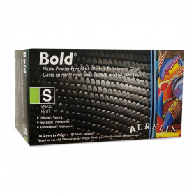 Aurelia Bold Nitrile PF Black Gloves 100PK Small 73996