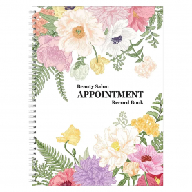Deluxe Salon Appointment Book - 4 Column Flower AB114