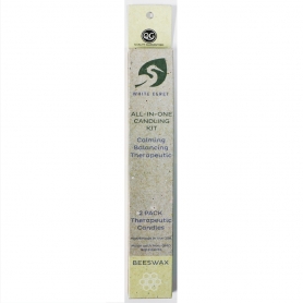 White Egret Beeswax Therap. Candles 1/2", 2PK- BEE2PK #02082