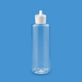 Clear Cylinder Bottles - 4 oz, Flip Top Cap 00617
