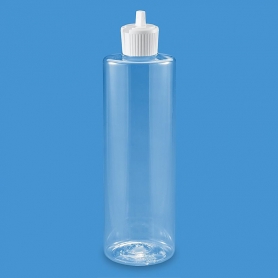 Clear Cylinder Bottles - 16 oz, Flip Top Cap 00620