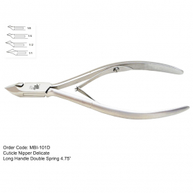 MBI-101D Cuticle Nipper Double Spring 4.75"  1/4 Jaw