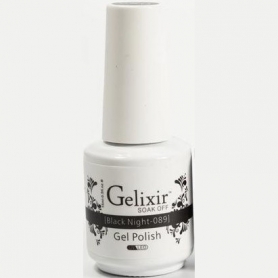 Gelixir Soak Off Gel 0.5 fl oz/15ml - Black Night #089