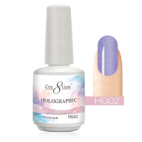 Cre8tion Holographic LED/UV Soak Off Gel 0.5 oz/15ml - HG02
