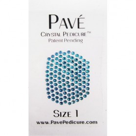 Pave Crystal Pedicure Mini Kit, 8pcs -  Blue Zircon