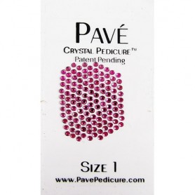 Pave Crystal Pedicure Mini Kit, 8pcs -  Fuschia