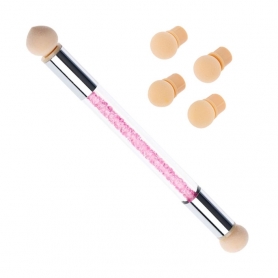 Nail Art Brush W/4 Replaceable Sponge Db Head Pink B3030SS