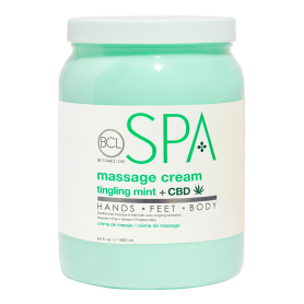 BCL SPA Massage Cream 64 oz - Tingling Mint + CBD 56106