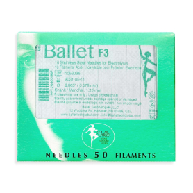 Ballet Stainless Steel Electrolysis Needles F3 -50/pk 02502