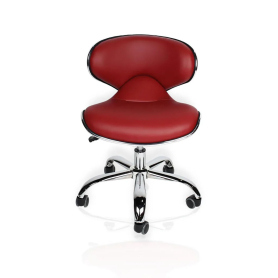 J&A Euro Pedi/Mani Stool - Terra Red - High Piston