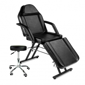 Facial Bed With Stool - Black ZD-813