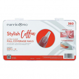 CuccioPRO Stylish Coffin Ultra Clear Tips 360ct. CPNT3440