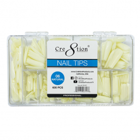 Cre8tion Nail Tips 600pcs 06 Natural Coffin 15140