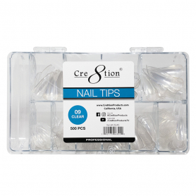 Cre8tion Nail Tips 500pcs 09 Clear Super Curve Stellito15145