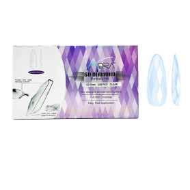 Aora 6D Diamond Soft Gel Tips Clear Medium Almond 120pcs
