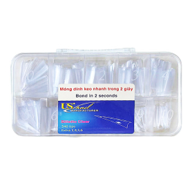 USN Clear Stiletto Tips Size 0-10 In Box 540 Tips 01311