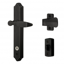 ML Lever Set with Keyed Deadbolt (2 Posts, Matte Black)