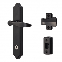 ML Lever Set With Keyed Deadbolt, Black (4 Posts)
