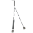 Kit ferme-porte l&eacute;ger pour porte temp&ecirc;te avec cha&icirc;ne anti-vent, argent