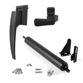 Kit ferme-porte robuste pour contre-porte avec ensemble de poign&eacute;e &agrave; tirage VP, noir mat