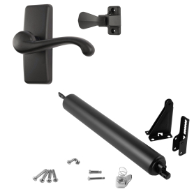 Kit de ferme-porte Heavy Storm avec poign&eacute;e &agrave; levier GL, noir mat