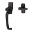 Kit Ferme-porte pour contre-porte lourde avec loquet &agrave; bouton poussoir Classic, noir