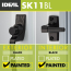 Kit Ferme-porte pour contre-porte lourde avec loquet &agrave; bouton poussoir Classic, noir