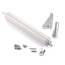Bundle Heavy Storm Door Closer with Classic Push Button Storm Door Handle, White