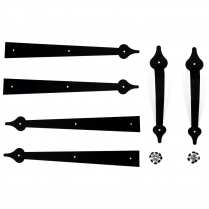 Quincaillerie d&eacute;corative pour porte de garage, noir
